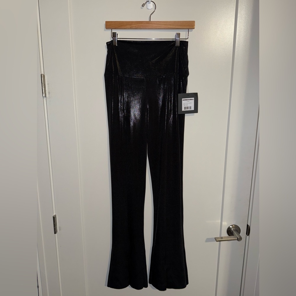 Norma Kamali Shiny Black Spat Leggings